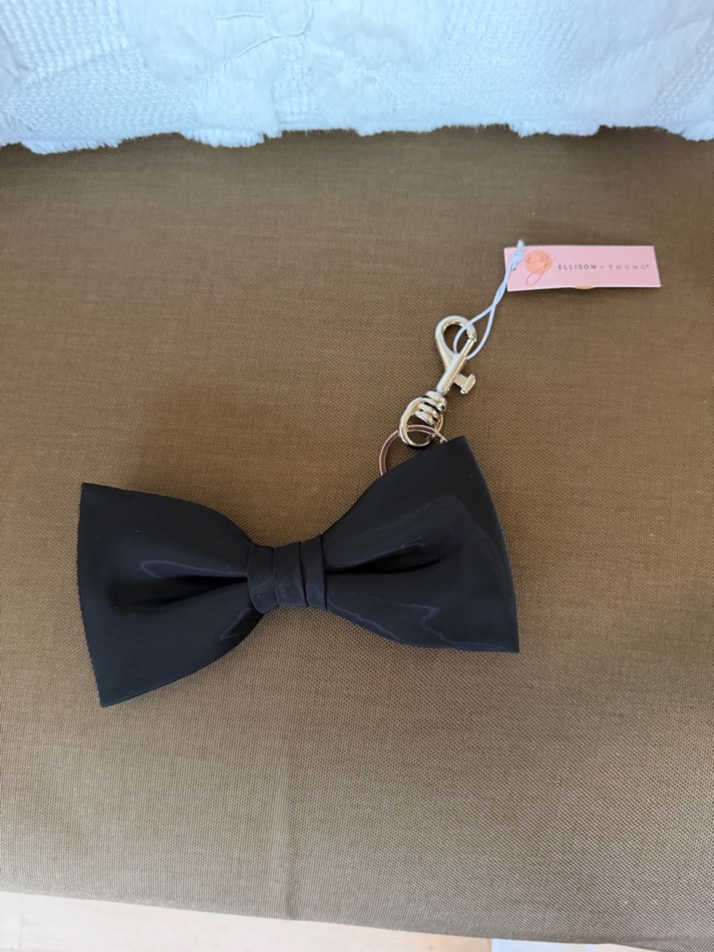 Ellison + Young Black Bow Keychain/ bag charm